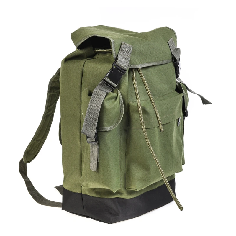

70L Large Capacity Multifunctional Army Green Canvas Carp Fishing Bag Fishing Tackle Backpack Durable and Wear-resistant to Use