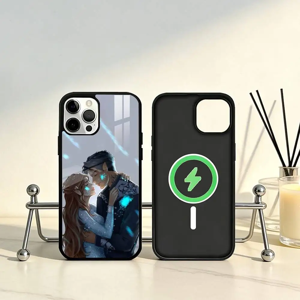 Чехол для телефона Acotar Court M-Mist And Fury для iPhone 17, 16, 15, 14, 13, 12, 11 Plus, Pro Max с магнитным креплением для беспроводной зарядки Magsafe. (art.: 3920dce207ef3) - 3920dce207ef3