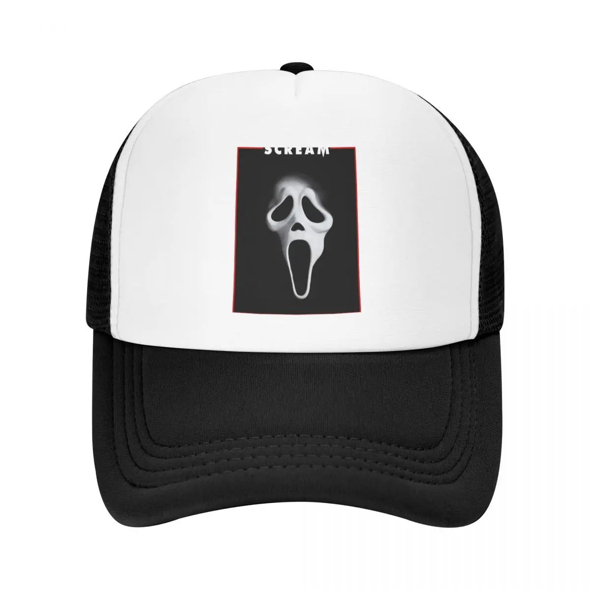 

Halloween Movie Scream Baseball Cap Adult Horror Ghost Screaming Grimace Trucker Hat Adjustable Women Men Sports Snapback Caps
