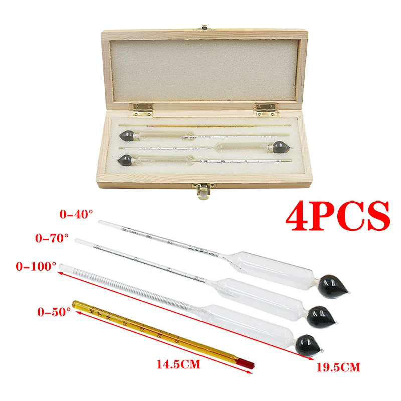 Спиртометр 4 шт./5 шт. измеритель концентрации спирта для вина гидрометр с мерным