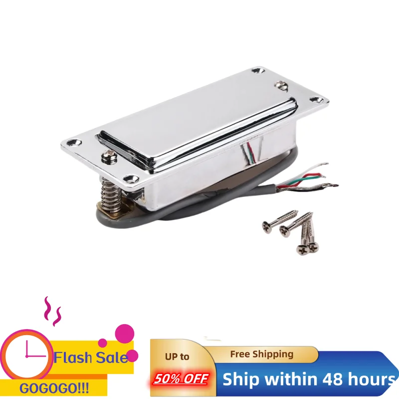 

Хромированная Серебристая мини-гитара, гумбакер, пикап, запечатанные запасные части для захвата музыки