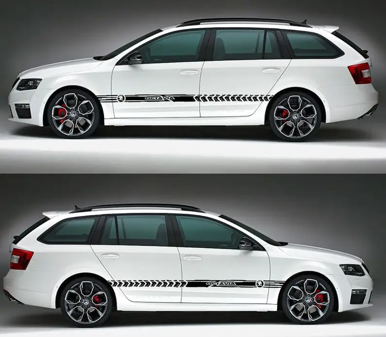 

2 шт., виниловые полоски для Skoda Octaviacar
