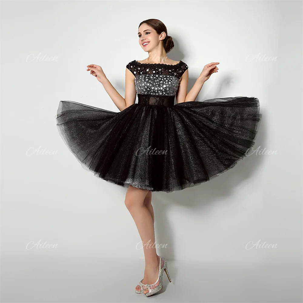 

Mini Quinceañera Dresses Chiffon Graduation Dress Sequins Fancy Evening Dress for Wedding Custom Made Formal Occasion Dresses