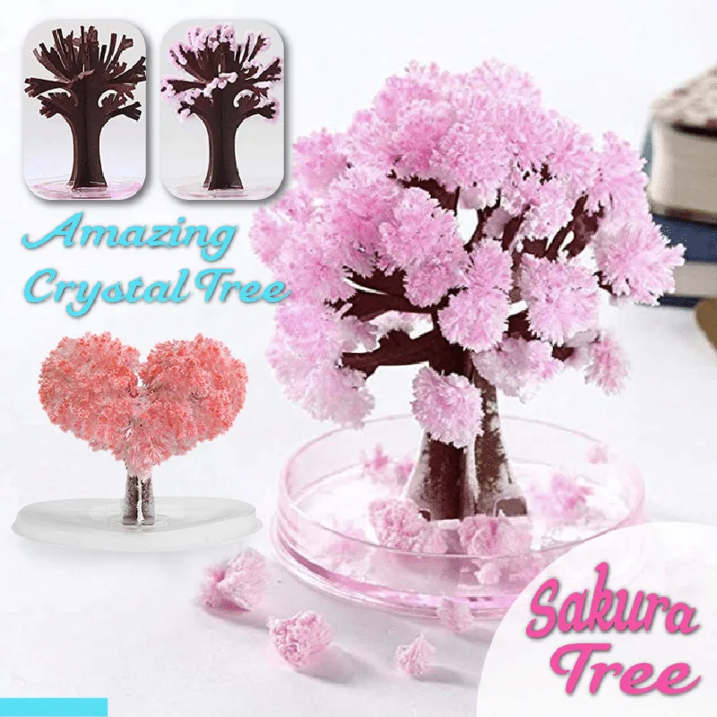 

Magic Growing Tree Paper Sakura Crystal Trees Desktop Cherry Blossom Toys Home Decoration