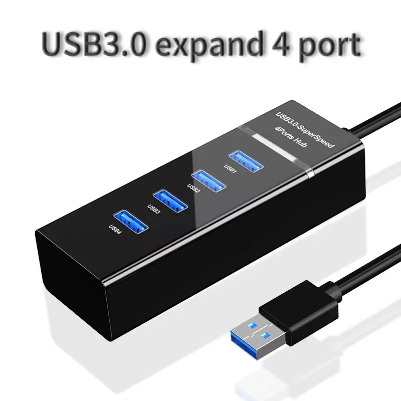 

USB 3.0 Hub 4-Port Fast Data Transfer USB Splitter Laptop Multi USB Port Expander for Laptop Windows PC Mac Printer Mobile HDD