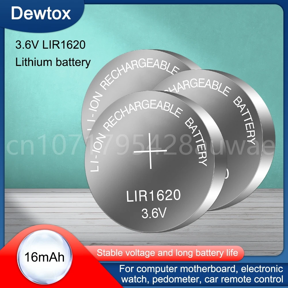 10-100 шт. LIR1620 LIR 1620 3,6 В перезаряжаемая литиевая батарея для часов, автомобильных пультов дистанционного управления CR1620 BR1620 DL1620