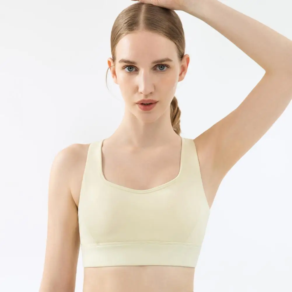 

Yoga Bra U-Neck Women Brassiere Seamless Gather Back Fitness Bra for Jogging