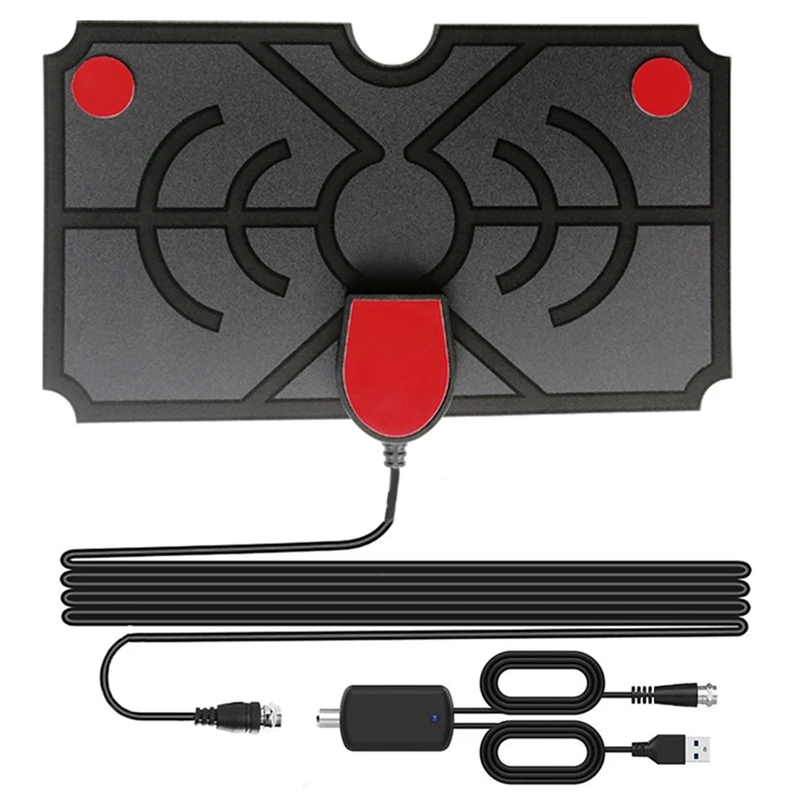

HDTV Box HD Digital Indoor TV Flat Computer Antenna Booster Active Indoor Aerial HD Flat Design TV Antenna