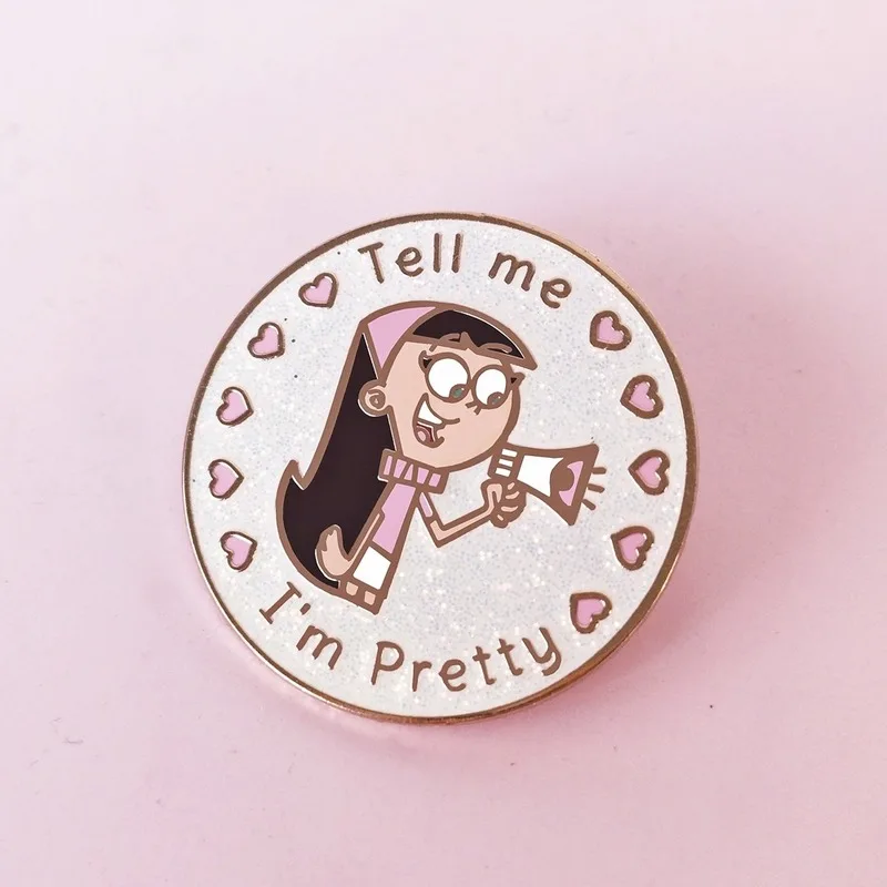 Animated Comedy Anti-fighting Family Pin Fairly OddParents Tell Me Im Pretty Lapel Pins Badge Brooch