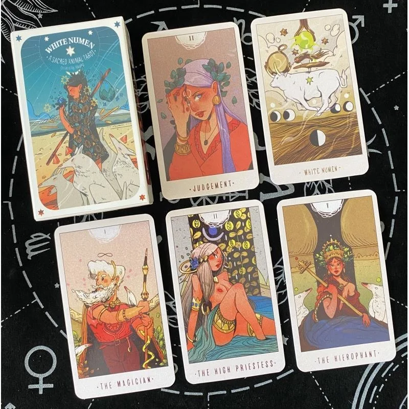 

Witches Tarot Cards 78 Cards with Paper Western Witch Tarot Card Pattern Game Deck Mystical Affectional Divination