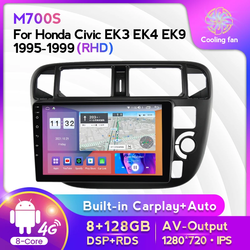 Android11 AI Голосовое управление автомобильное радио мультимедиа для HONDA CIVIC EK3/EK4/EK9