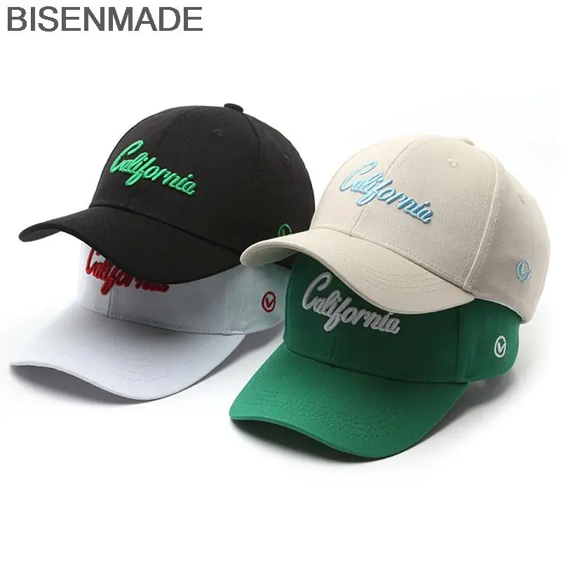 

BISENMADE Baseball Cap For Women And Men VINTAGE 'California' Embroidery Hip Hop Snapback Hat Summer Sun Visors Caps Dad Hats
