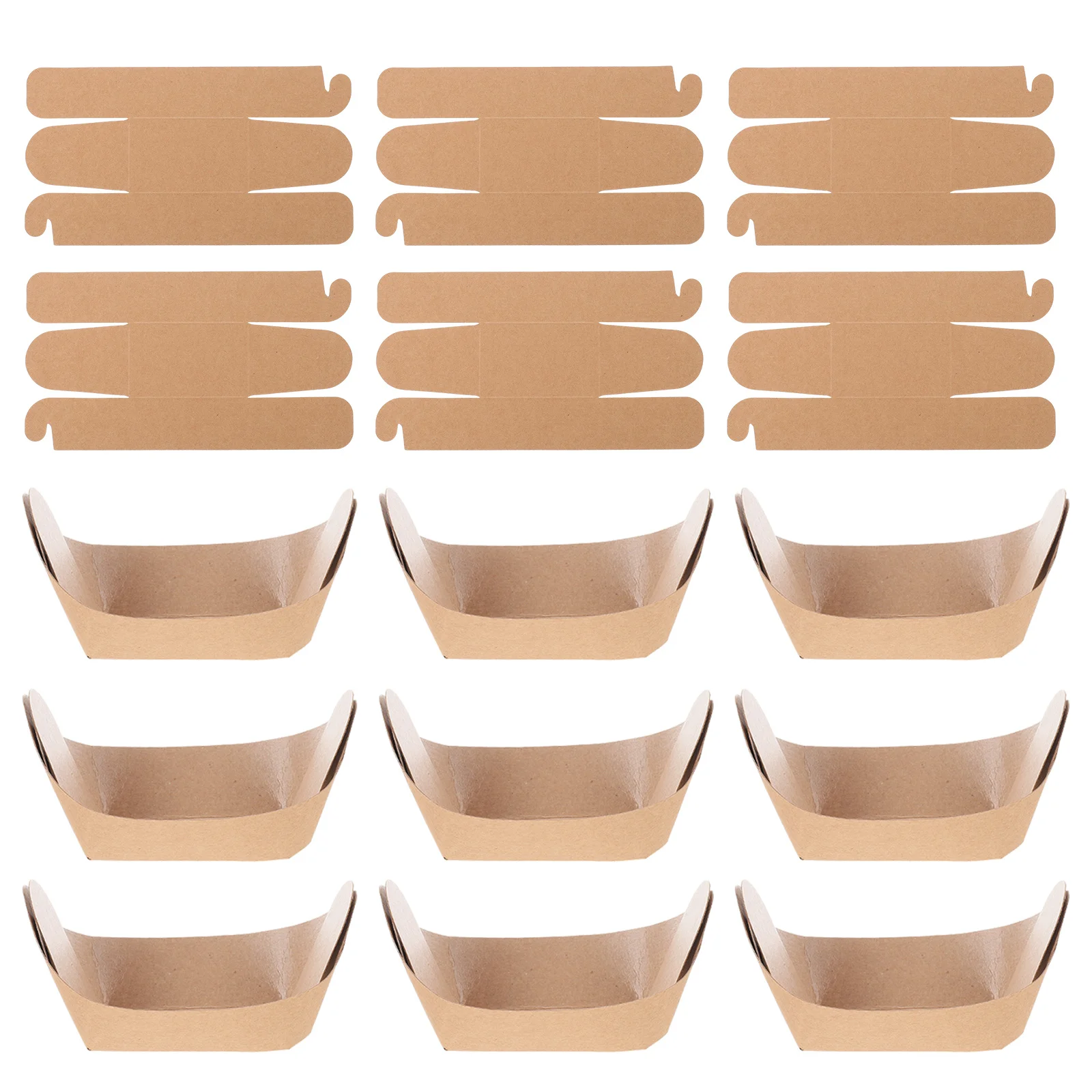 

100Pcs Frying Chicken Box Hot Dog Paper Kraft Boats French Fries Paper Box for Packing