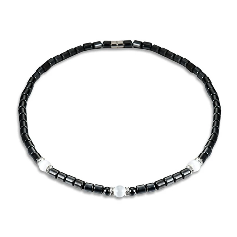 Q0KE для креативного черного магнитного гематитового ожерелья с цилиндрическими
