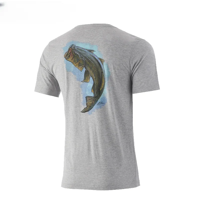 Мужская летняя футболка с коротким рукавом и капюшоном для рыбалки