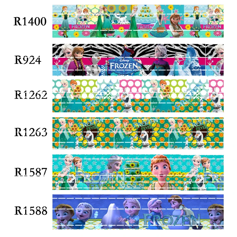

50 yard Cartoon character 7/8inch 1inch 1.5inch 2inch 3inch printed cute princess grosgrain ribbon R924