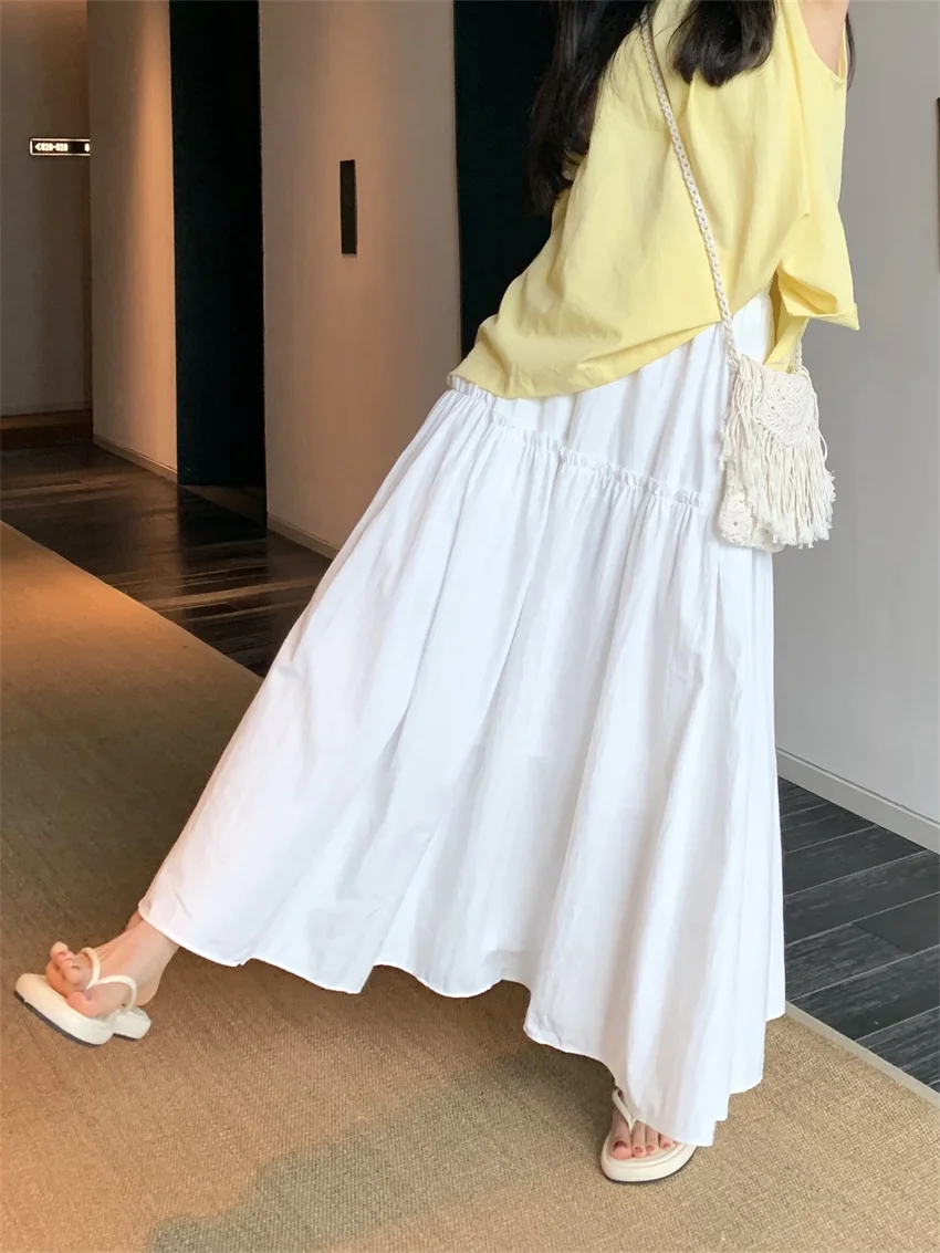 Женская длинная юбка с оборками Alien Kitty Повседневная Свободная универсальная