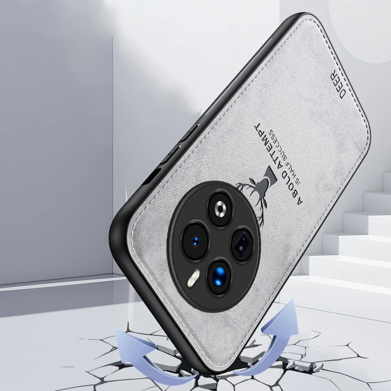 Тканевый чехол для Oppo Realme 12 Pro + Plus матовый Силиконовый с оленем полной защиты