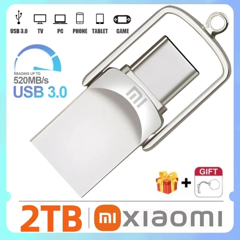 XIAOMI 2 ТБ USB3.0 Pen Drive 1 Металлический высокоскоростной USB-накопитель 512 ГБ для
