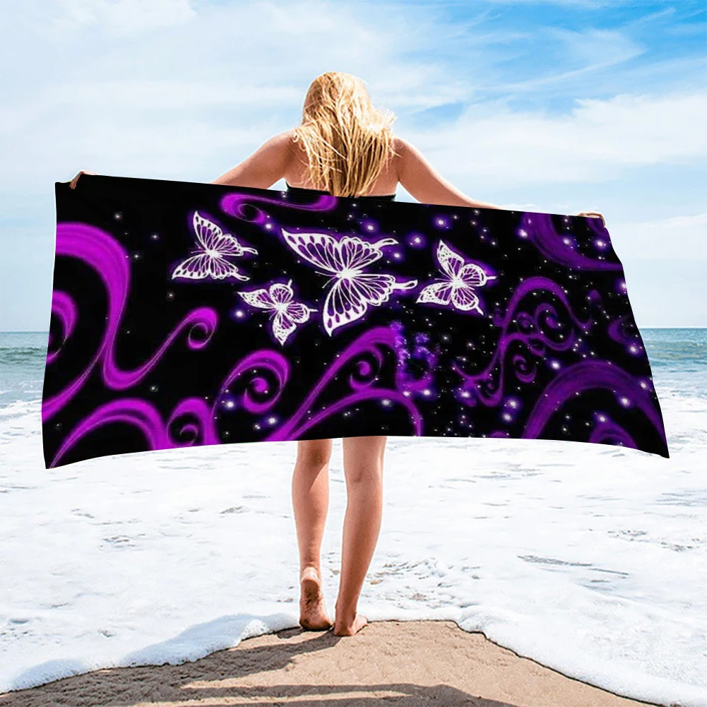 

TOADDMOS Women's Beach Towels Colorful Art Butterfly Pattern Design Microfiber Quick Dry Swimming Towels Bath Face Toalla Playa