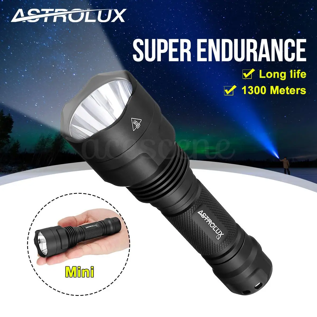 Astrolux C8 XP-L HI 1300Lumens UV Flashlight USB Torch Multi-function Torch Super Bright Strong Light Focusing Led