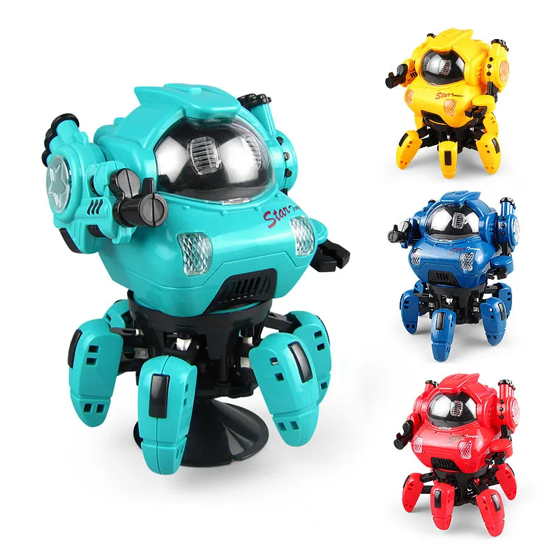 Dancing Six-Claw Robot Electronic Pet Robotic Model With Light Music Educational Interactive Toys for Kids Boys' Birthday Gifts