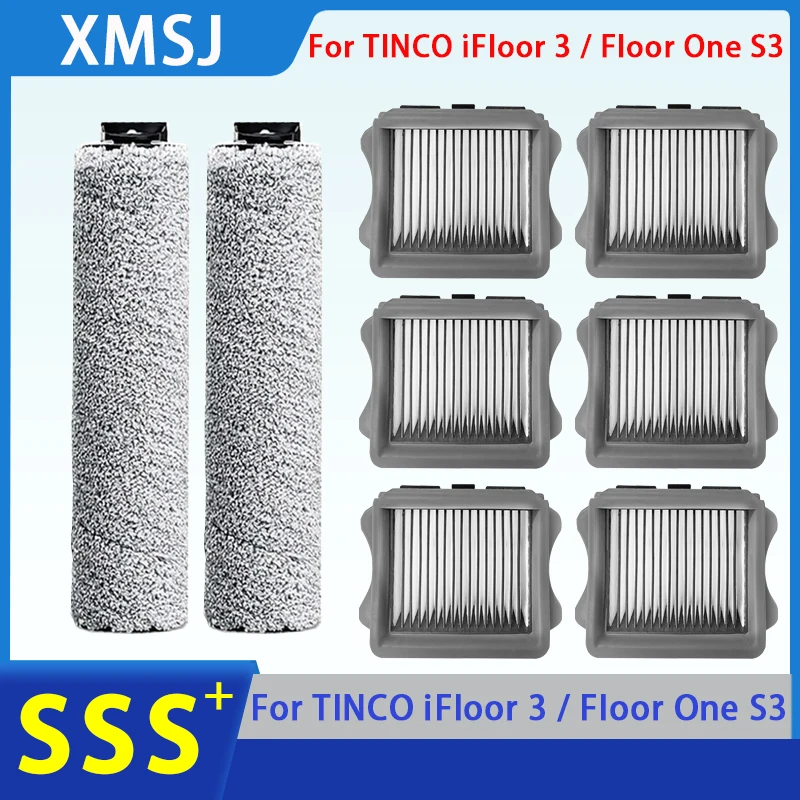 

For TINECO iFloor 3 / Floor One S3 Roller Brush Hepa Filter Vacuum Cleaner Accessories Cordless Wet Dry Floor Washer spare parts