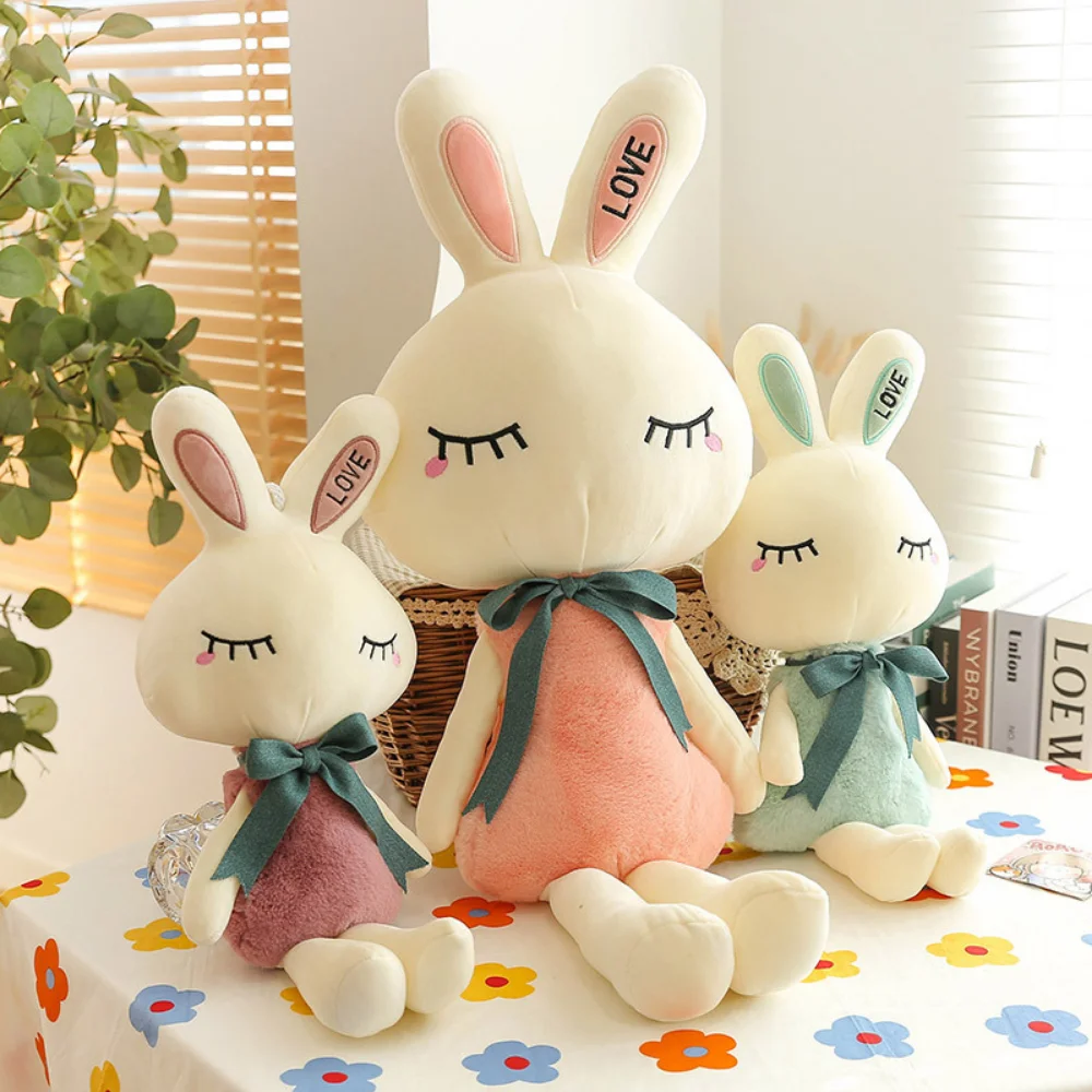 

Kawaii длинный любовный кролик, плюшевые игрушки, мягкие Мультяшные животные, кролик, подушка, мягкие успокаивающие куклы, подарки на день рождения для детей и взрослых