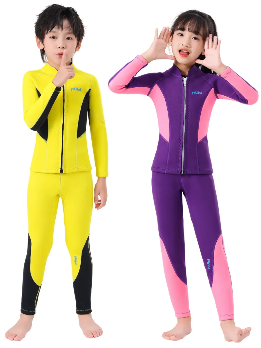 Детский гидрокостюм 2 шт./компл. термокупальник из неопрена толщиной 5 мм полный