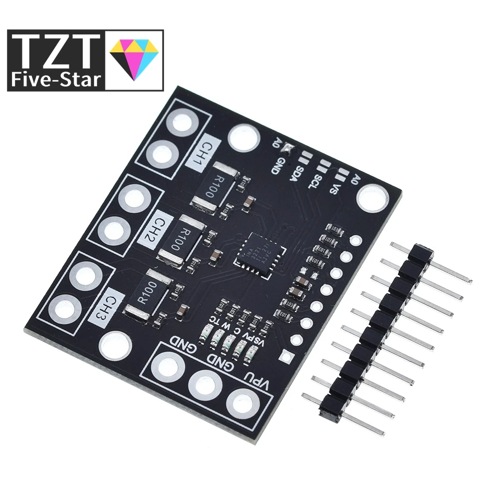 Трехканальный модуль INA3221 измерение по бокам монитор напряжения шунта и шины с