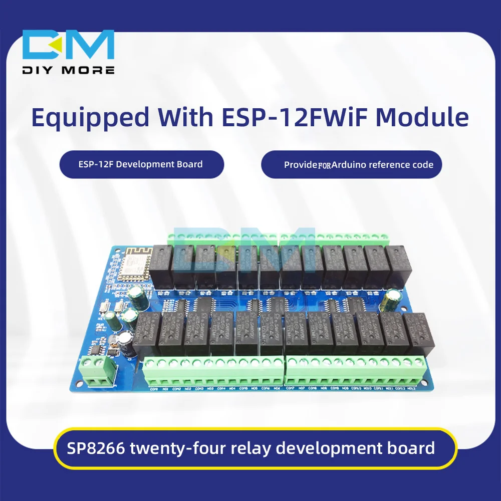 

ESP8266 WIFI 24 Channel Relay Module 5V 12V 24V ESP-12F Development Board for Smart Home Wireless Control