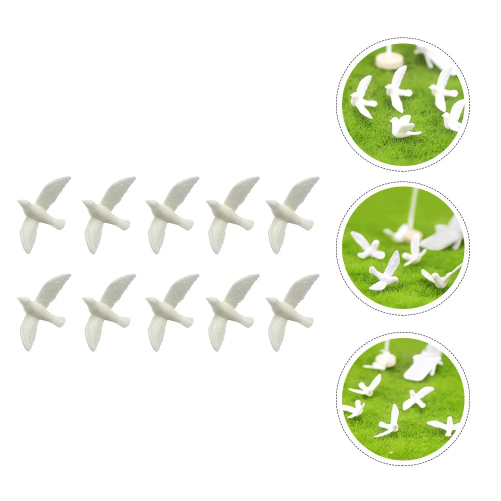

10 Pcs Little White Pigeon Model Simulated Mini House Accessories Artificial Home Decor Miniature