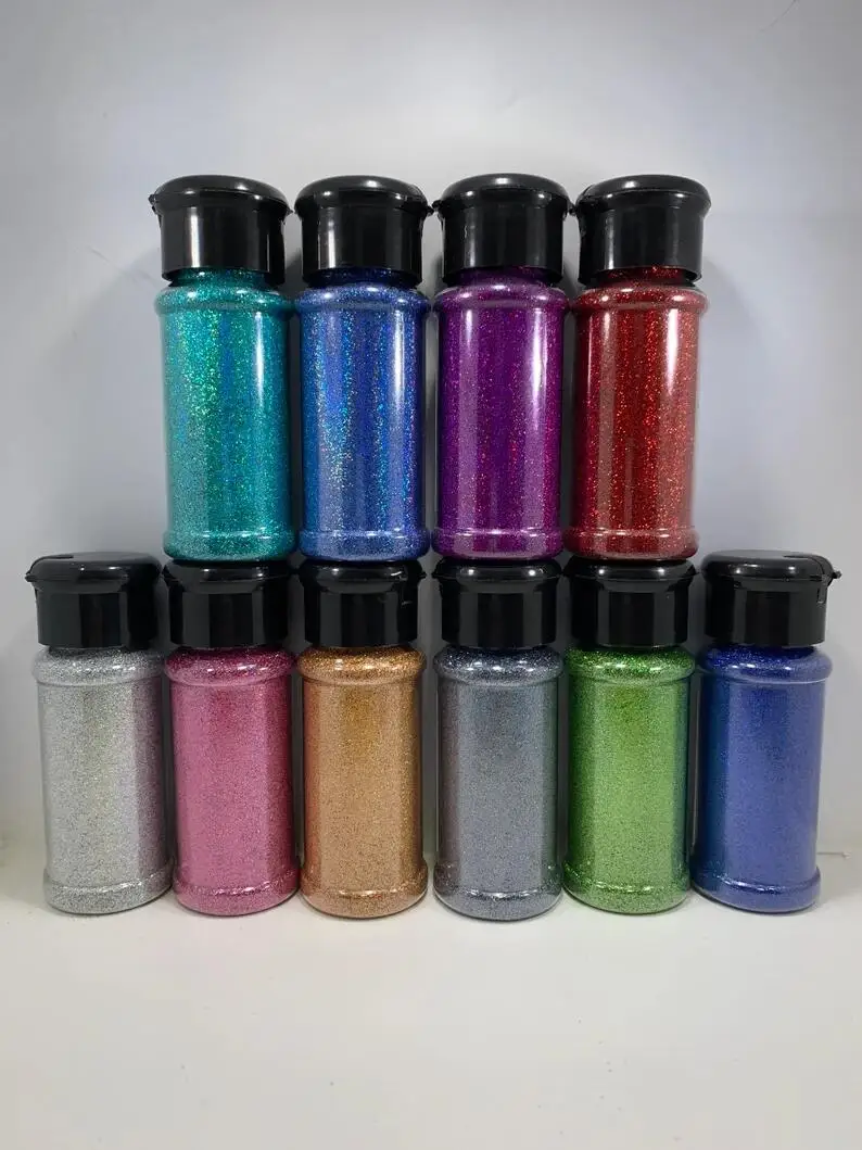 

3.5 OZ SHAKER BOTTLE Holographic Nail Powder Fine Holo Unicorn Mirror Laser Effect Multi Chrome Manicure Pigment Glitter Dust