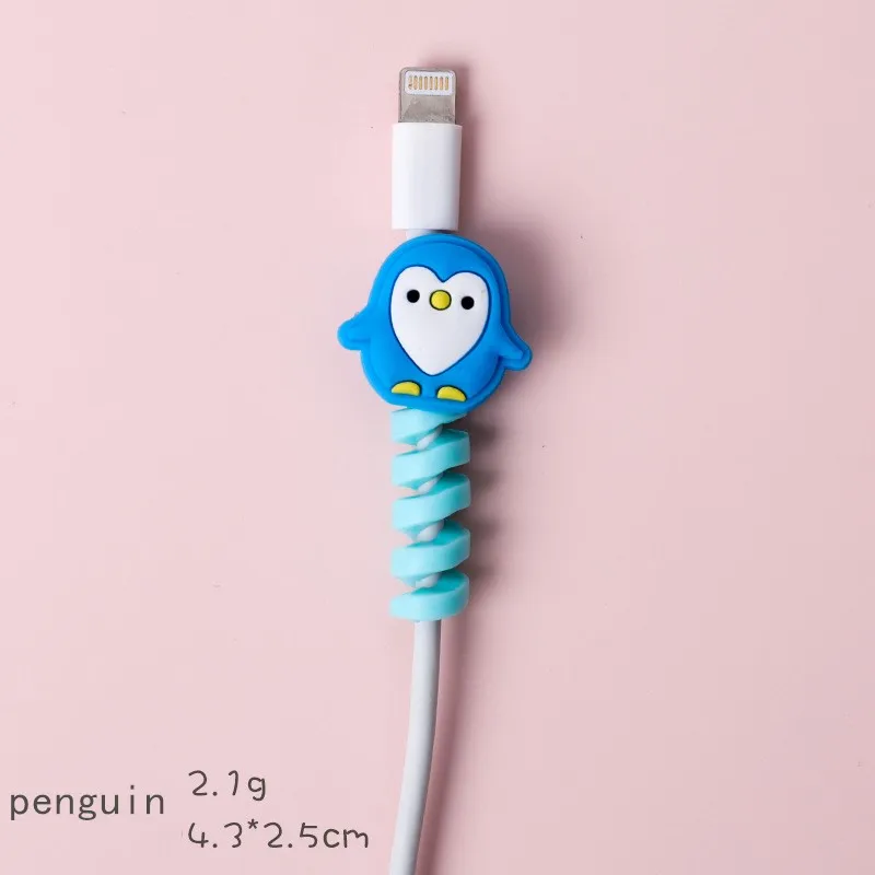 Мультяшный защитный чехол для передачи данных протектор зарядного кабеля