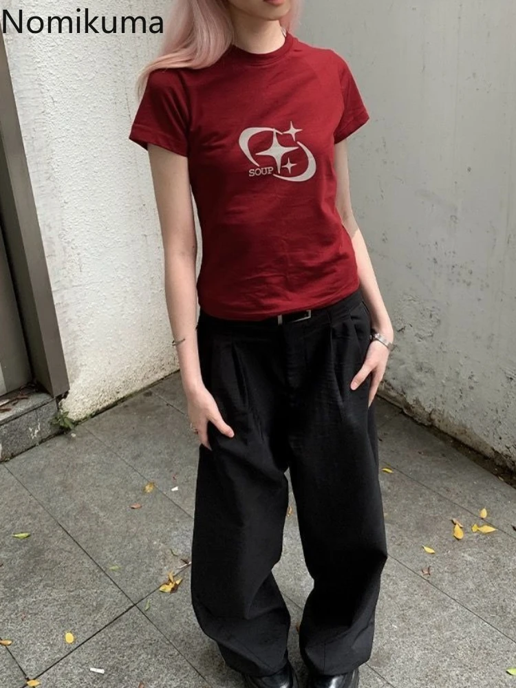 Футболка женская с коротким рукавом и принтом в стиле ретро