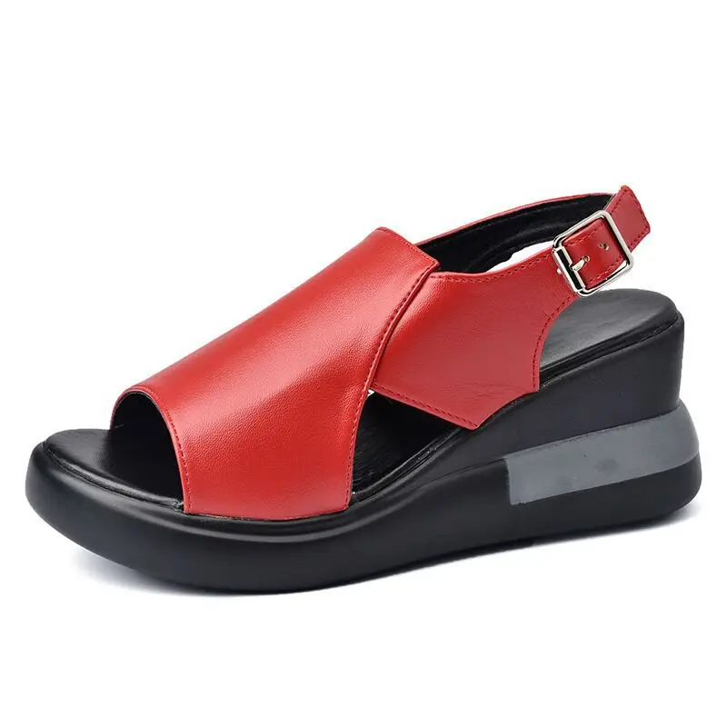 New Women Sandals Summer Size 35-42 Women Shoes Casual Wedges Platform Female Outdoor Soft Buckle Peep Toe Ladies Shoes