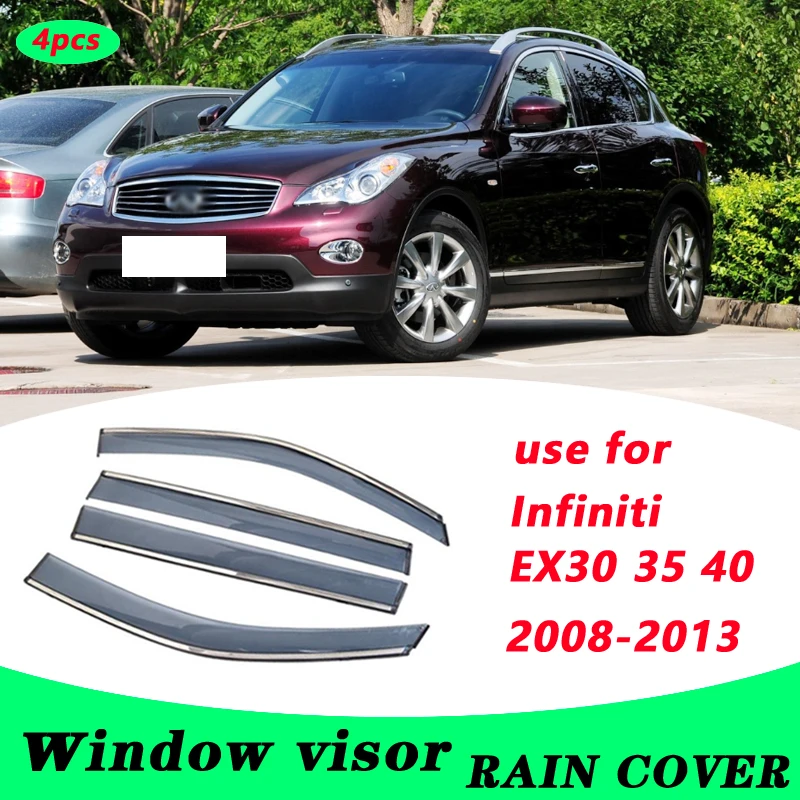 

For Infiniti EX30 EX35 EX40 2008-2013 EX30 EX35 EX40 Plastic Window Visor Vent Shades Sun Rain Deflector Guard 4PCS/SET