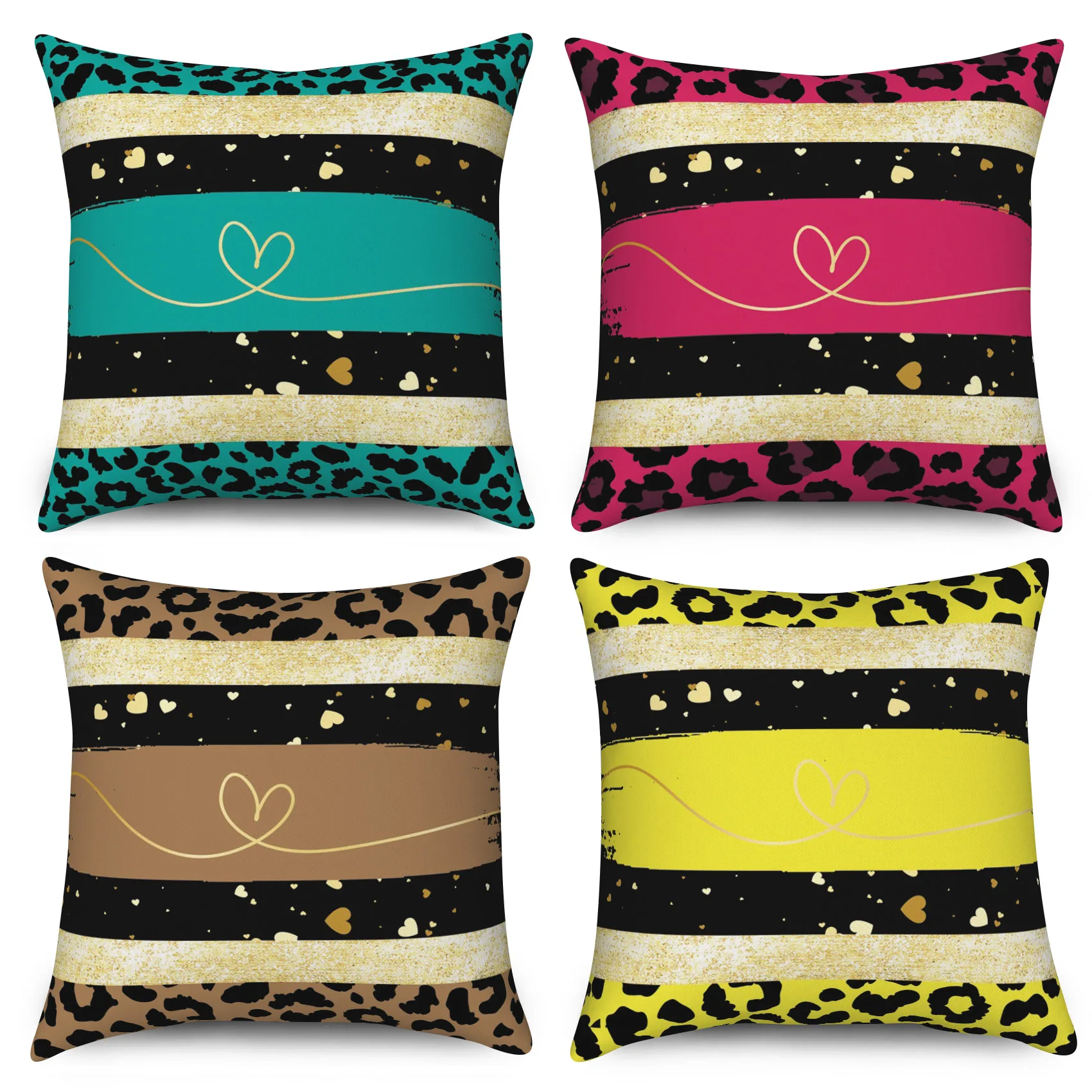 

Наволочка в форме сердца с леопардовым принтом, разноцветная наволочка для дивана, декоративная подушка для дома