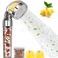 water saving bath shower head high pressure spa shower head lemon aroma egative ion mineral beads filter for bathroom