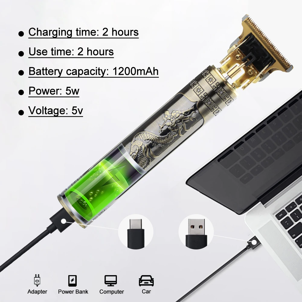 2022 винтажная машинка для стрижки волос T9 с USB электрическая Профессиональный