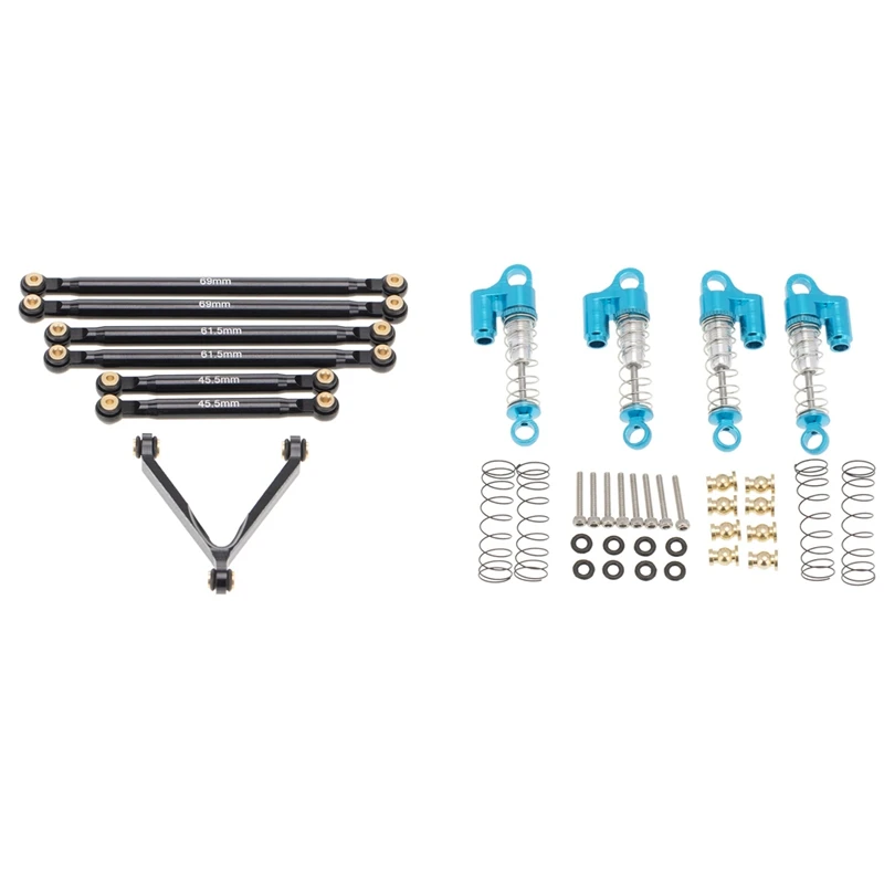

NEW-For Axial SCX24 90081 1/24 Metal Shock Absorber Damper & Link Rod Tie Rod Suspension Links Set AX31613