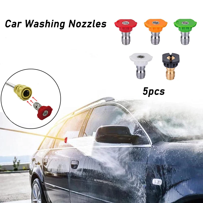 

5pcs/Set 1/4" Quick Connector Car Washing Nozzles Metal Jet Lance Nozzle High Pressure Washer Spray Nozzle Parkside Washing adap