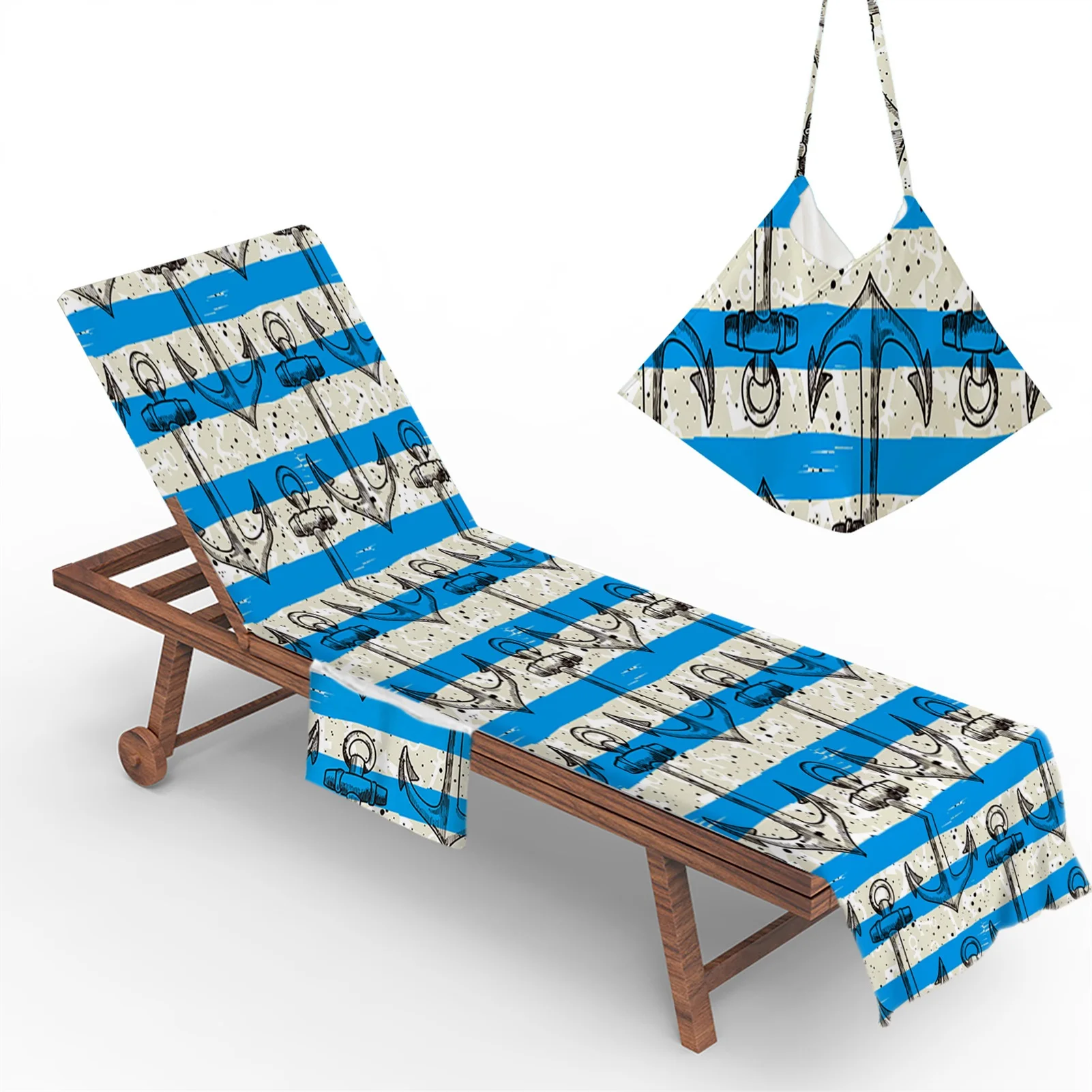 

Lounge Chair Cover Beach Lounge Cover Chaise Towel Lightweight Microfiber Beach Towel Soft No Sliding 29.5x82.6 Inches