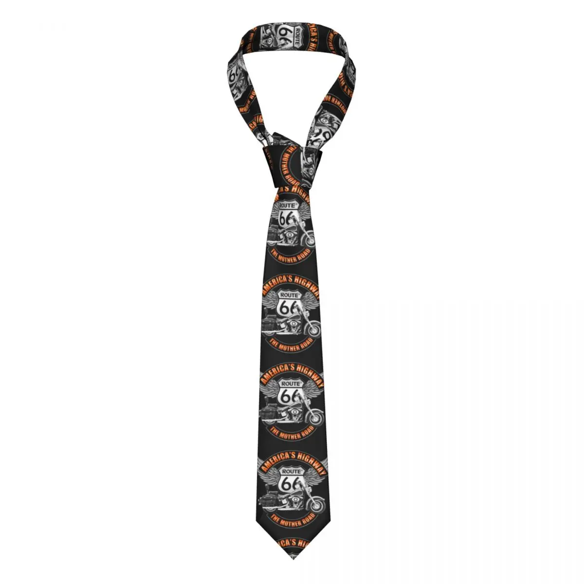 

Americas Highway Neckties Slim 8 cm Wide Route 66 Mother Road Retro Oldschool Neck Tie for Mens Accessories Gravatas Party