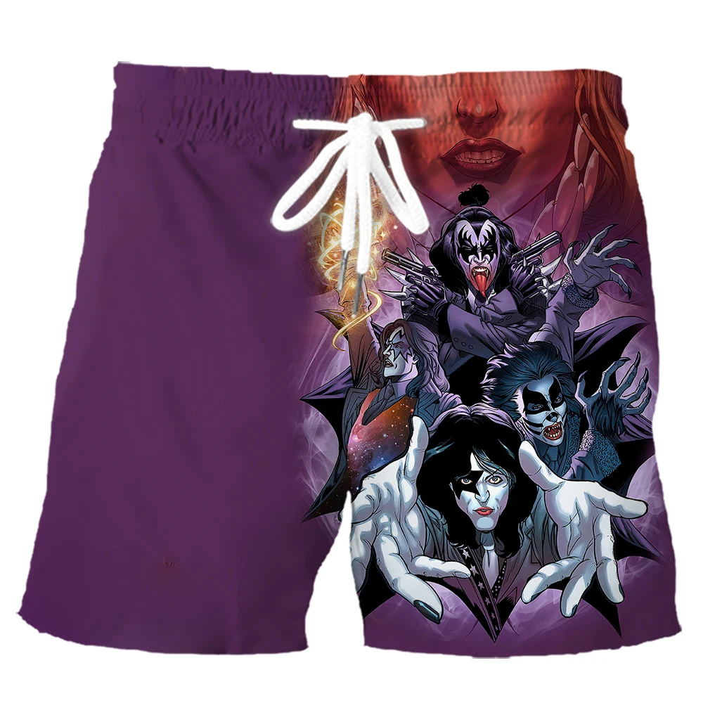 

CLOOCL Kiss Band Man Shorts 3D Graphics Rock Metal Band Print Board Shorts Hip Hop Streetwear Men Clothing Dropshipping