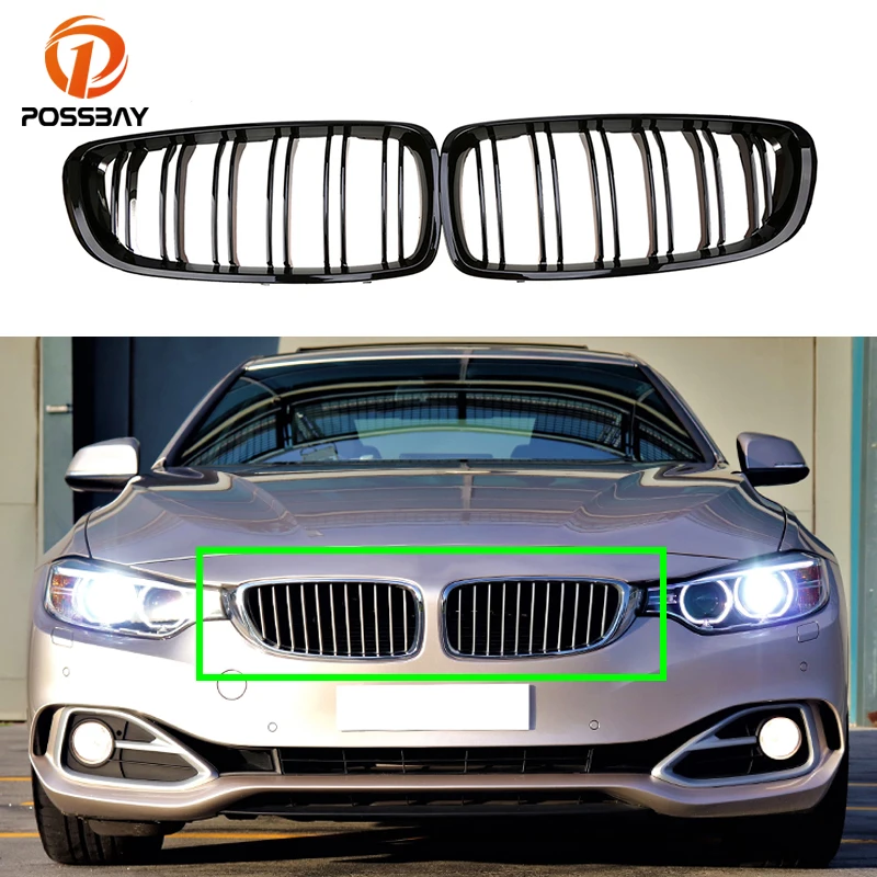 

Car Front Bumper Center Kidney Grille Shiny Gloss Black Grills for BMW 4-Series F32 F33 F36 F82 M4 Coupe Cabrio Accessories