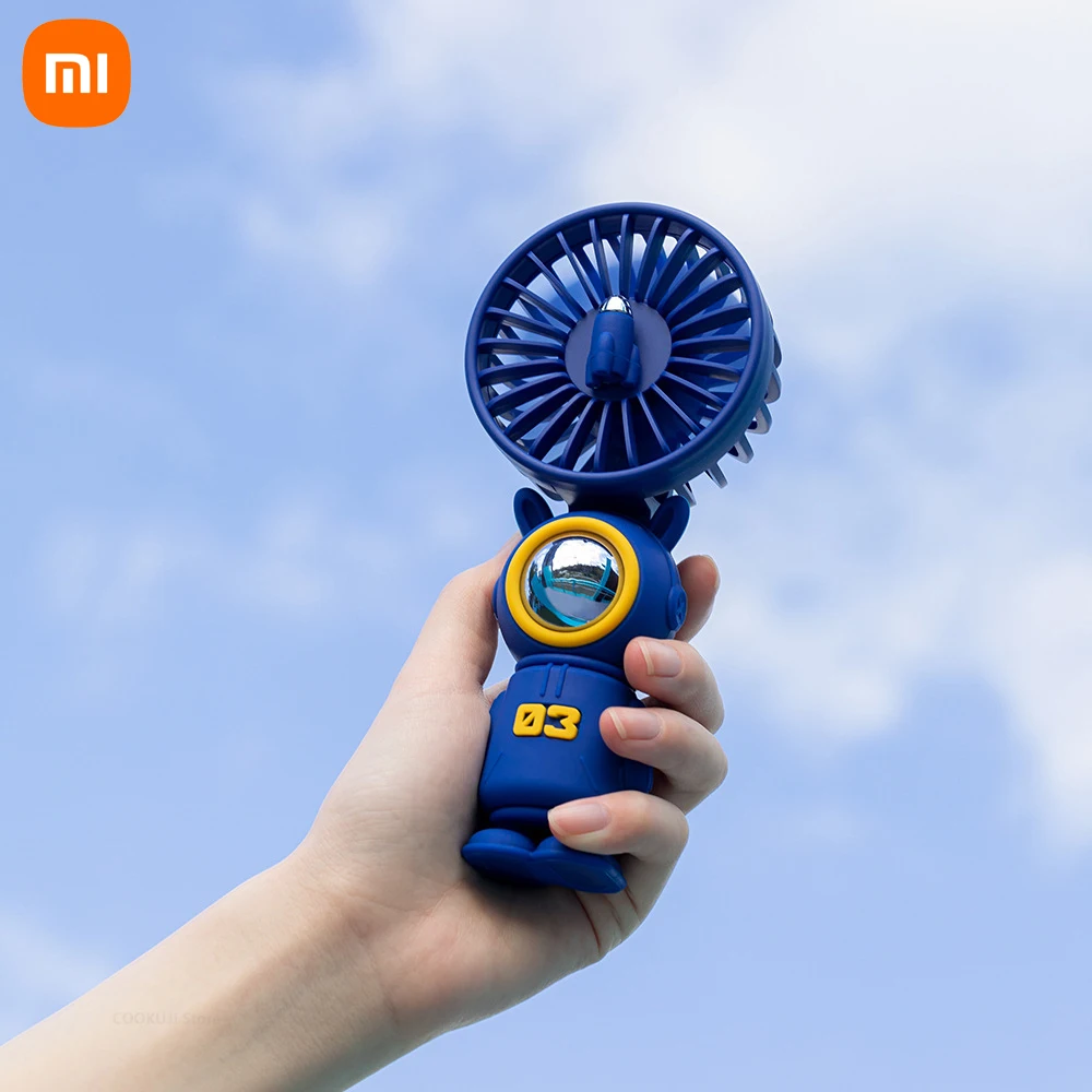 Xiaomi Portable Hand Fan 1200mAh USB Rechargeable Air Cooling Fan Outdoor Shopping Travel Electric Silent 3 Speed Ventilator Fan