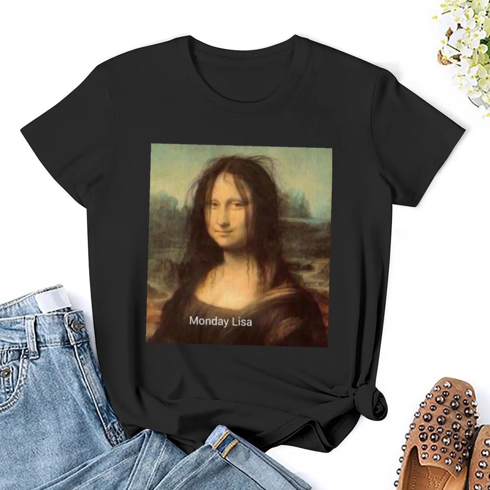 Футболка с надписью понедельник Лизы кавайная одежда летняя модные корейские