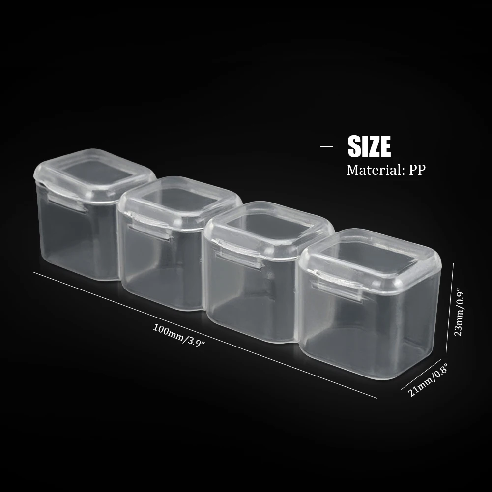 Прозрачная пластиковая коробка с 4 сетками бусины для таблеток футляры хранения