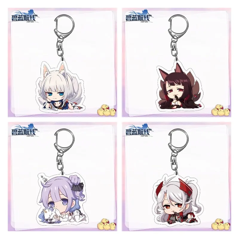 Azur Lane Аниме Фигурки IJN Kaga Akagi Единорог Косплей Акриловые Брелки Kawaii Сумка Подвеска